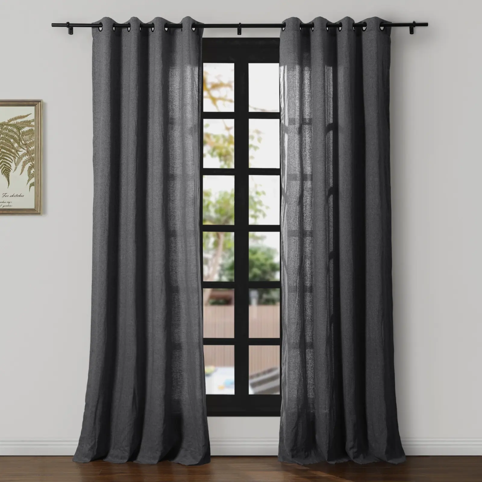 Ron Linen Cotton Herringbone Curtain Grommet - Image 12