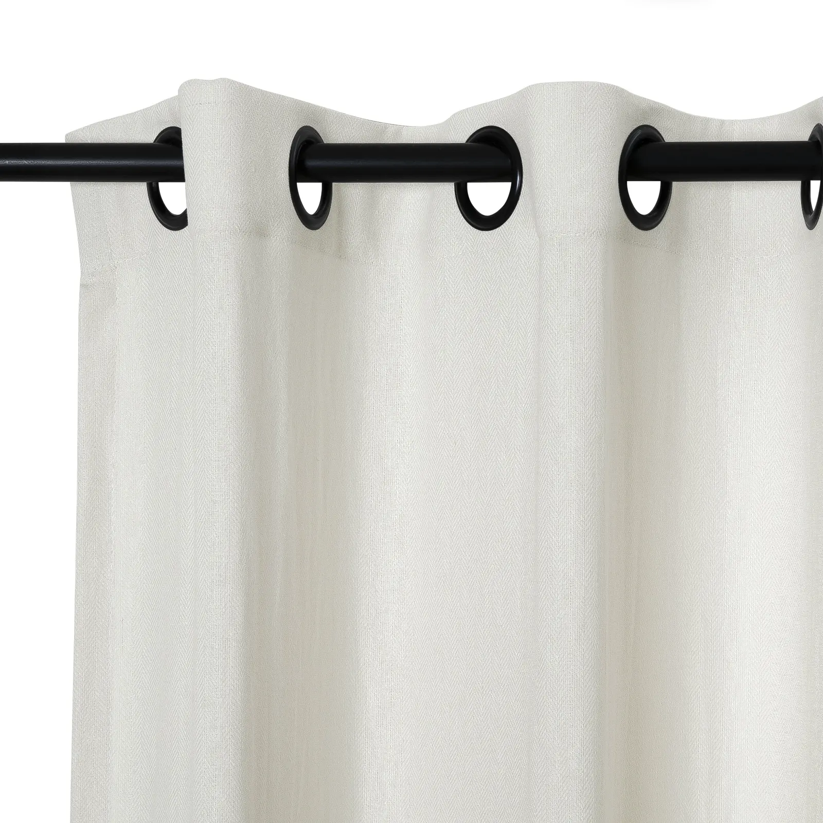Ron Linen Cotton Herringbone Curtain Grommet - Image 2