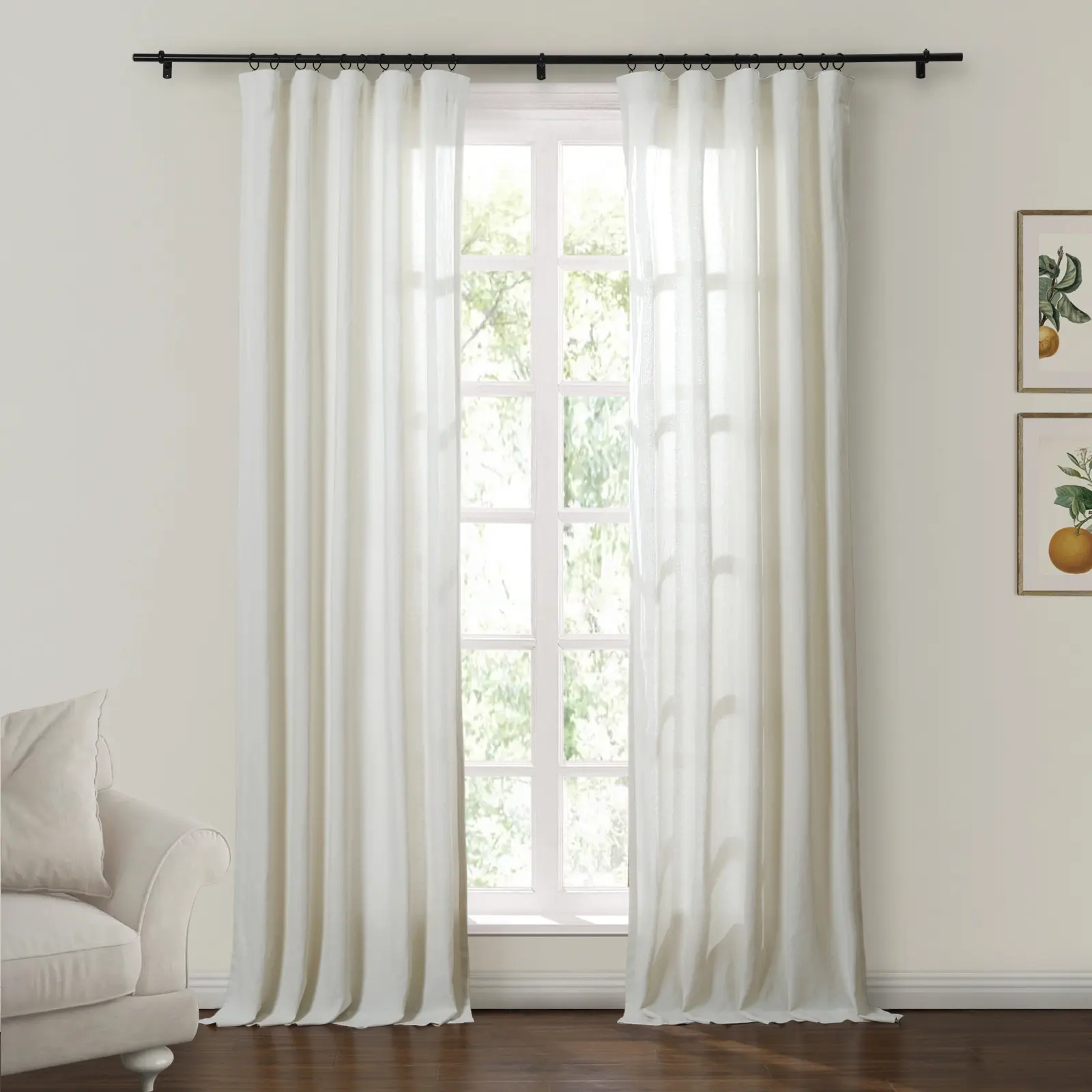 Ron Linen Cotton Herringbone Curtain Soft Top
