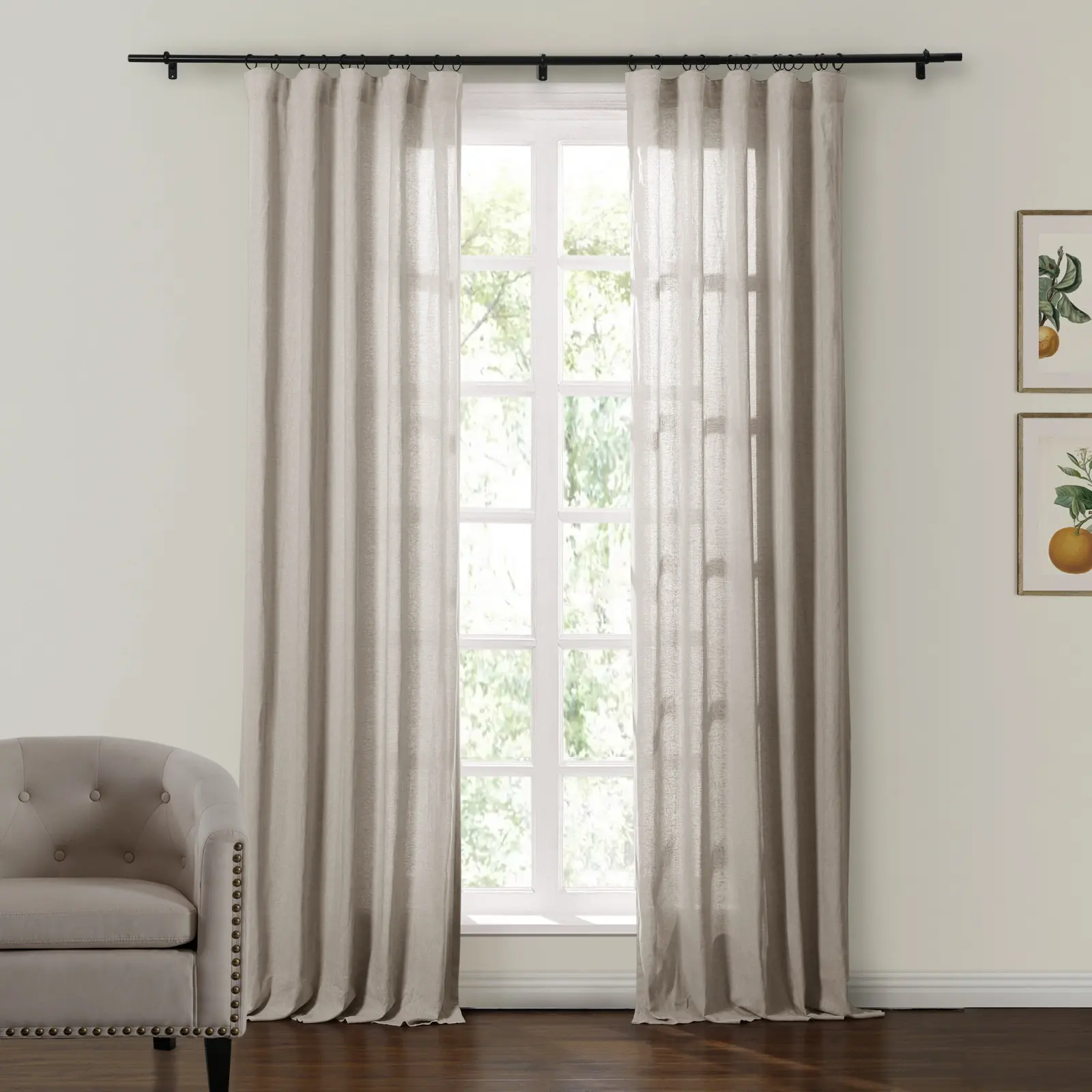 Ron Linen Cotton Herringbone Curtain Soft Top - Image 12