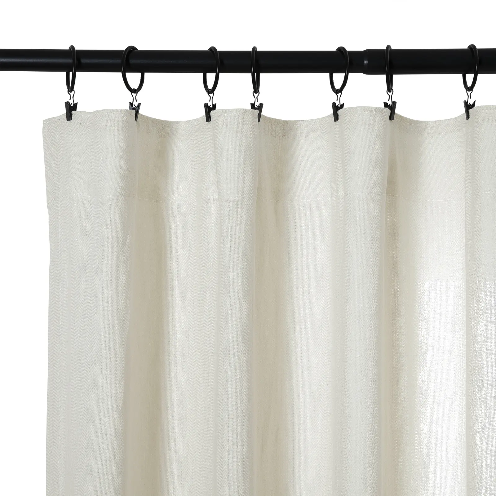 Ron Linen Cotton Herringbone Curtain Soft Top - Image 8