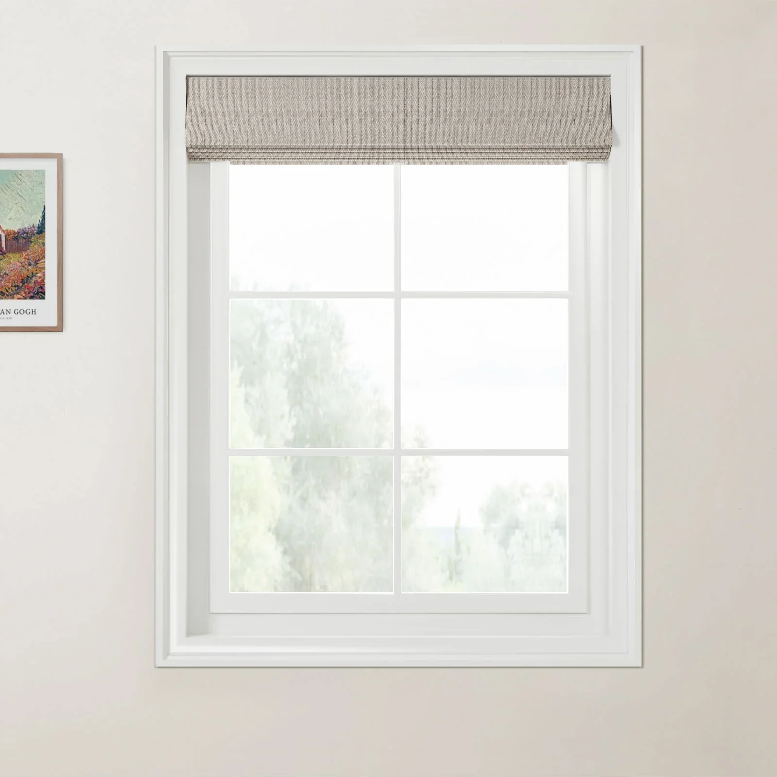 Ron Linen Cotton Herringbone Day Night Roman Shade Cordless - Image 11
