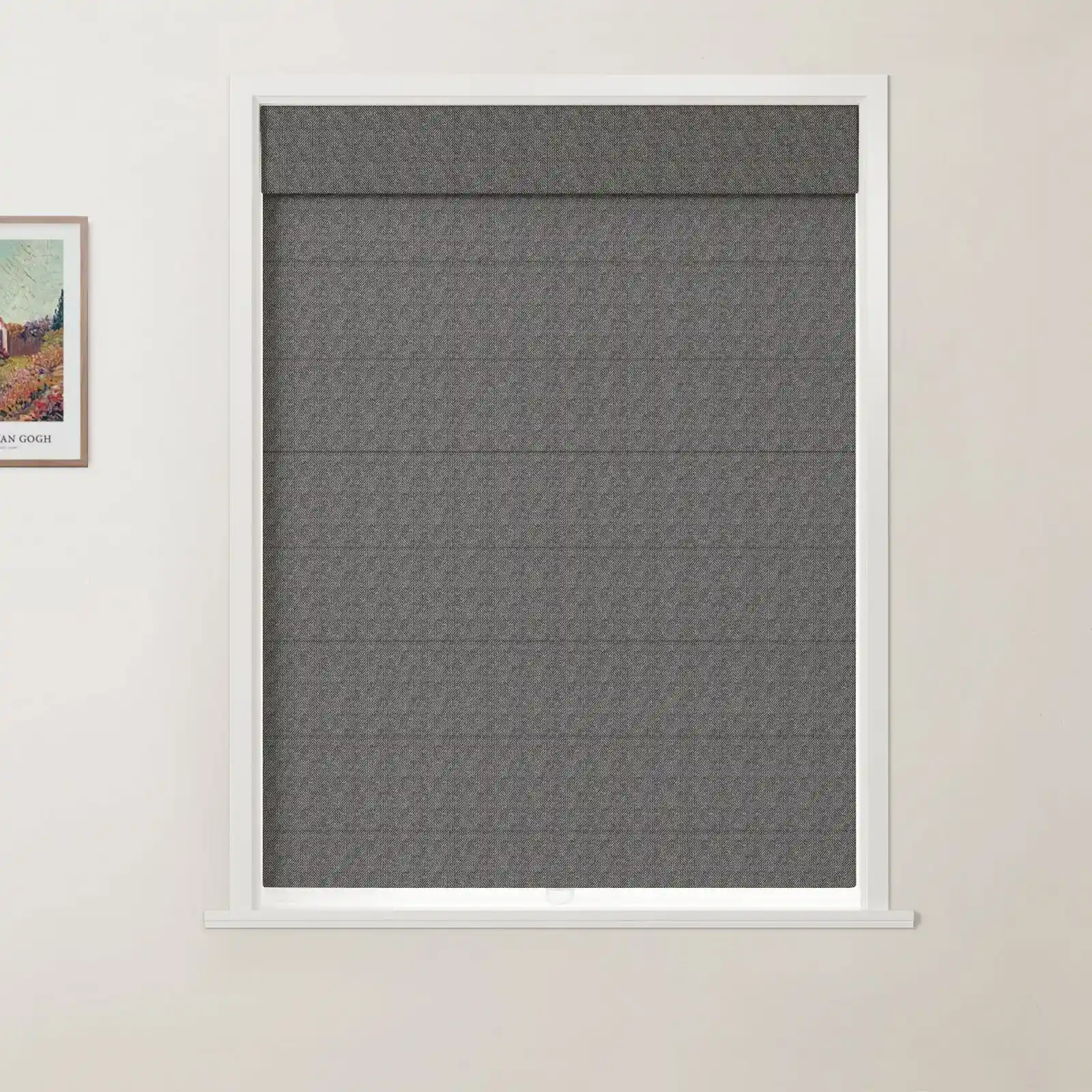 Ron Linen Cotton Herringbone Day Night Roman Shade Cordless - Image 21