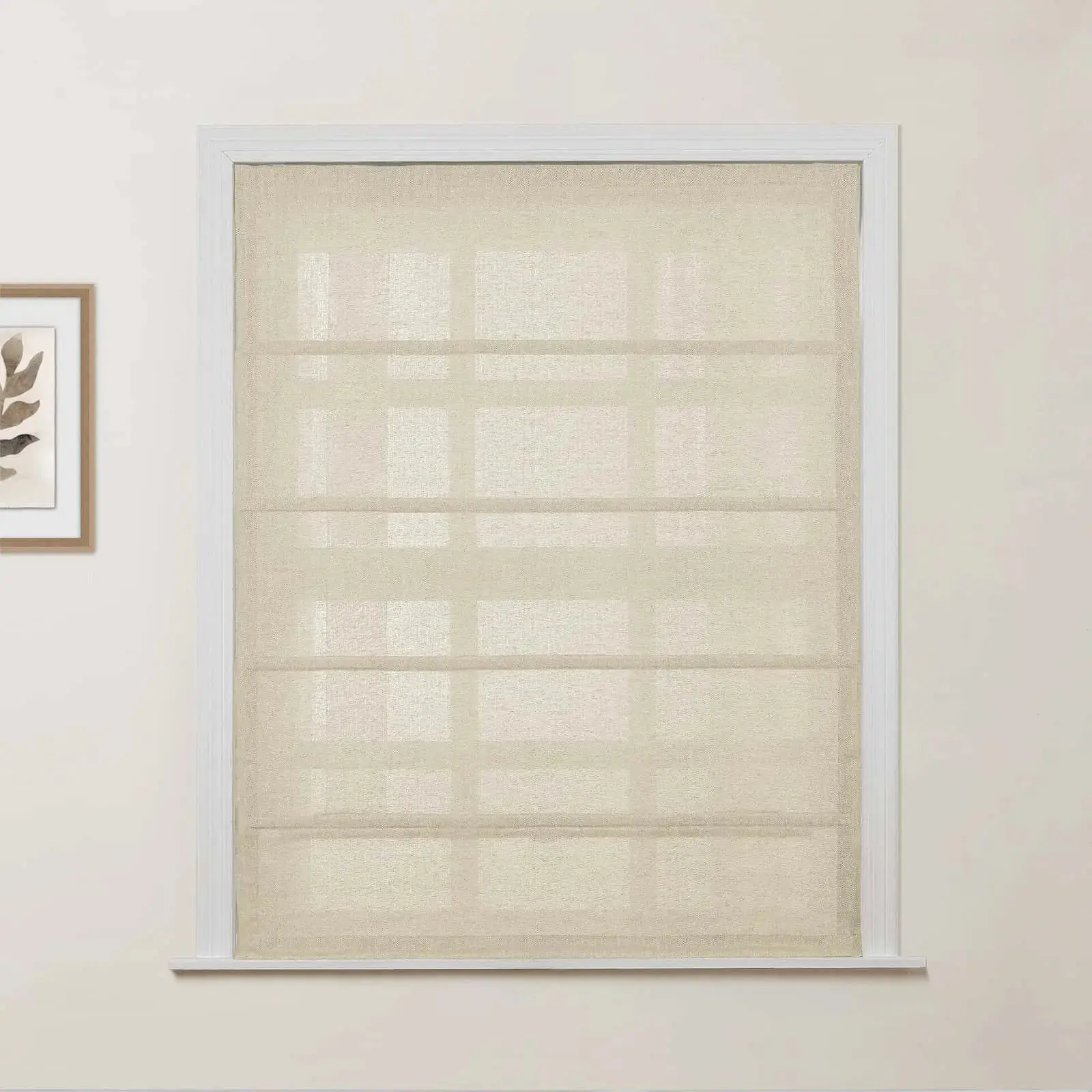 Ron Linen Cotton Herringbone Roman Shade Cordless - Image 19
