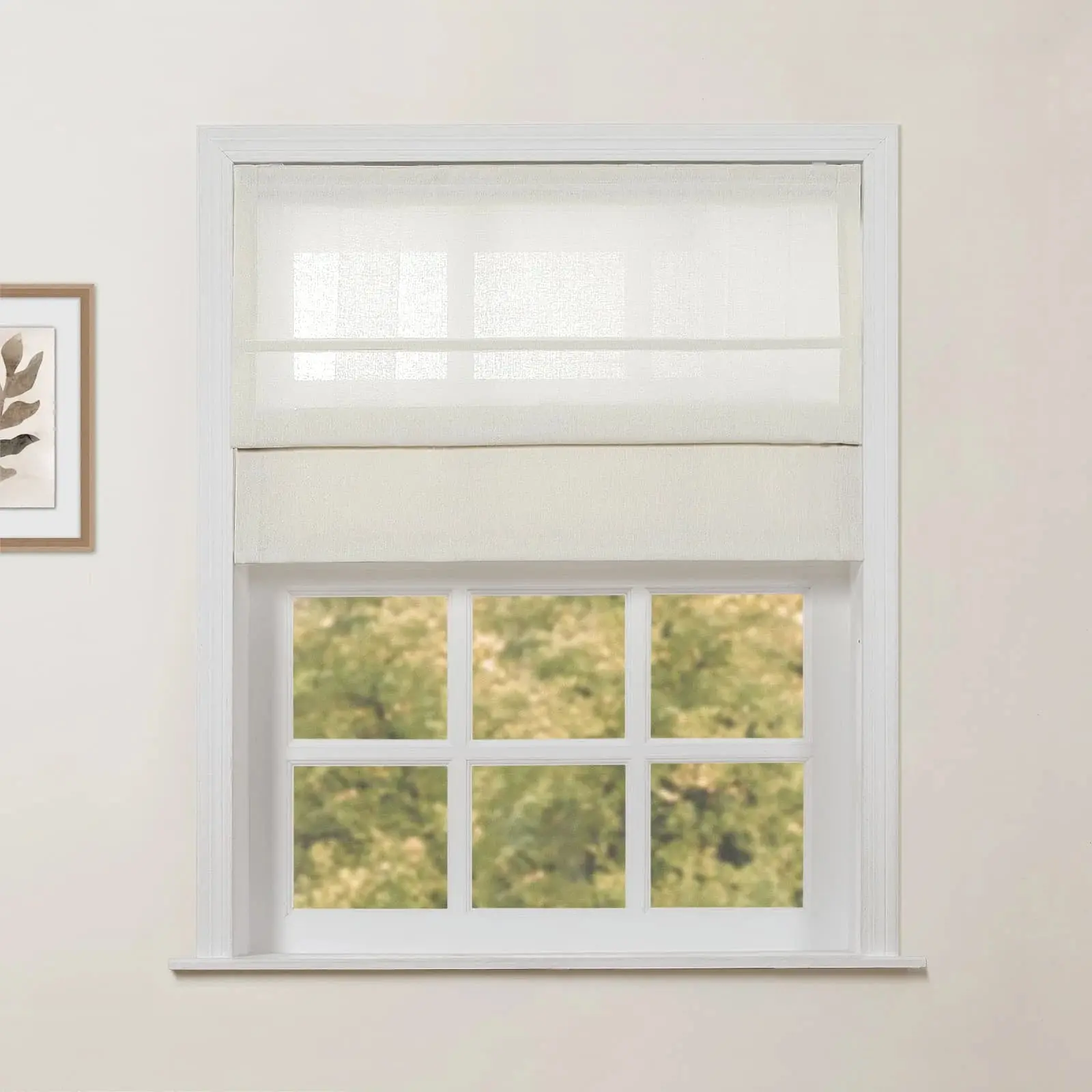 Ron Linen Cotton Herringbone Roman Shade Cordless - Image 7