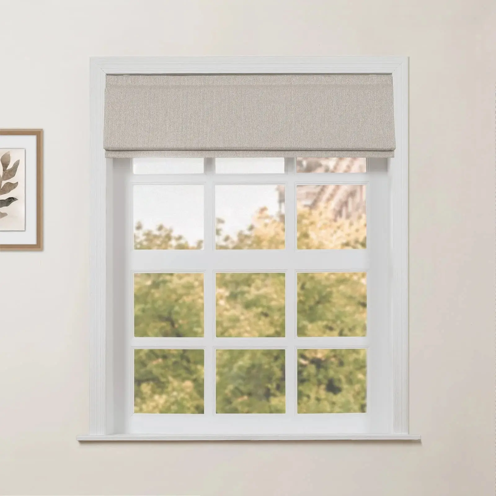 Ron Linen Cotton Herringbone Roman Shade Cordless - Image 6