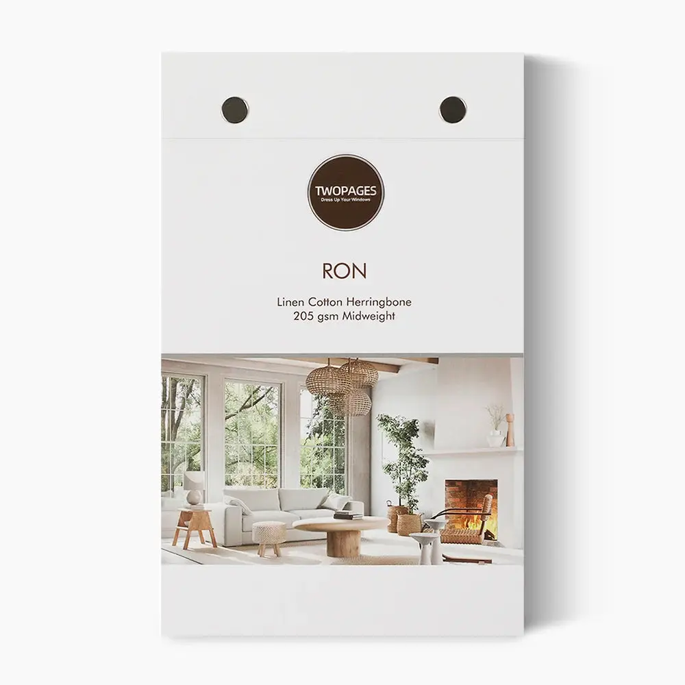 Ron Linen Cotton Herringbone Booklet 6 Colors - Image 2