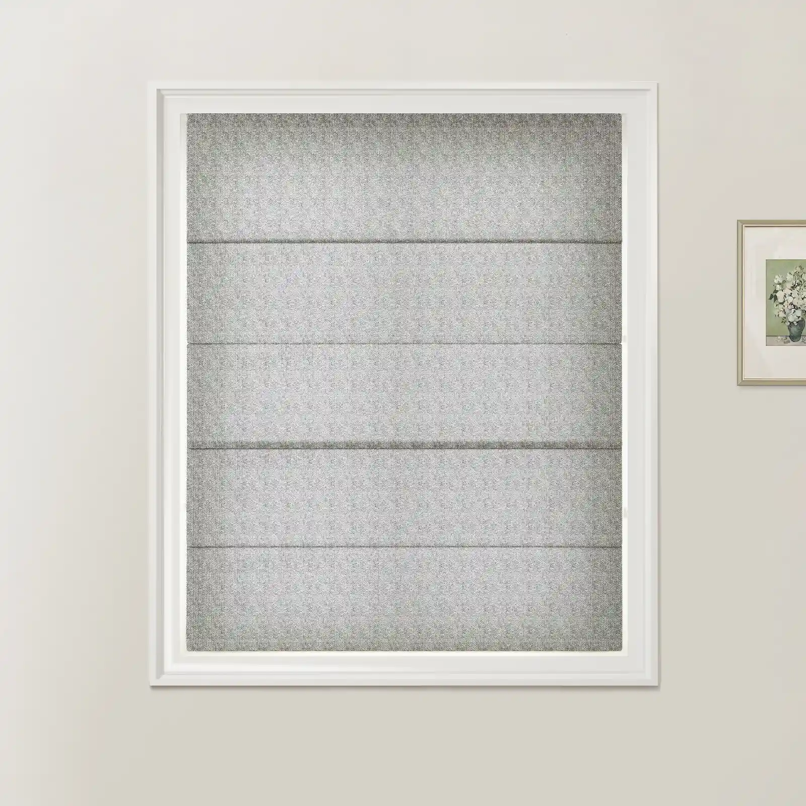 Ron Herringbone Texture Zebra Roman Blinds Cord Lift - Image 25