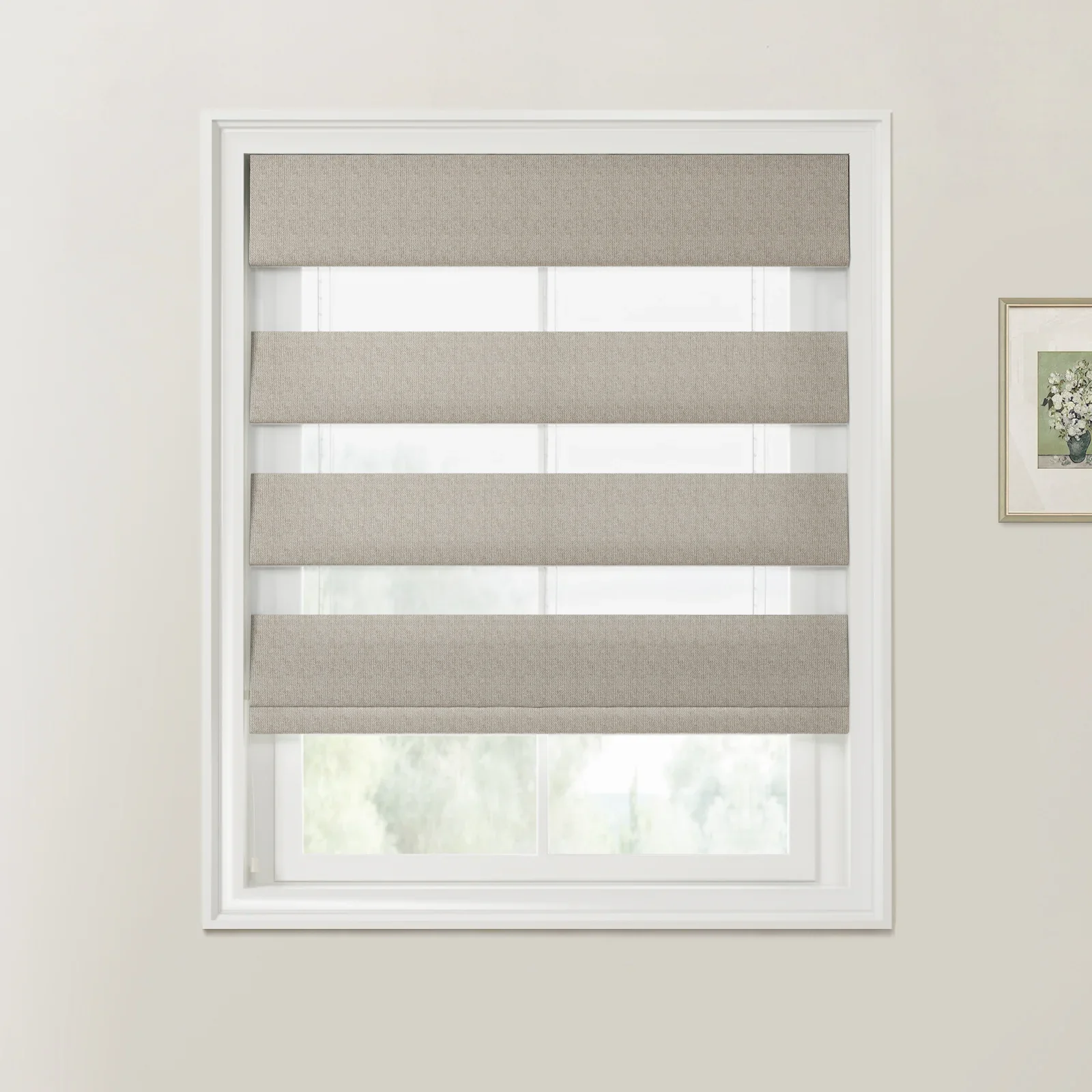 Ron Herringbone Texture Zebra Roman Blinds Cord Lift - Image 35