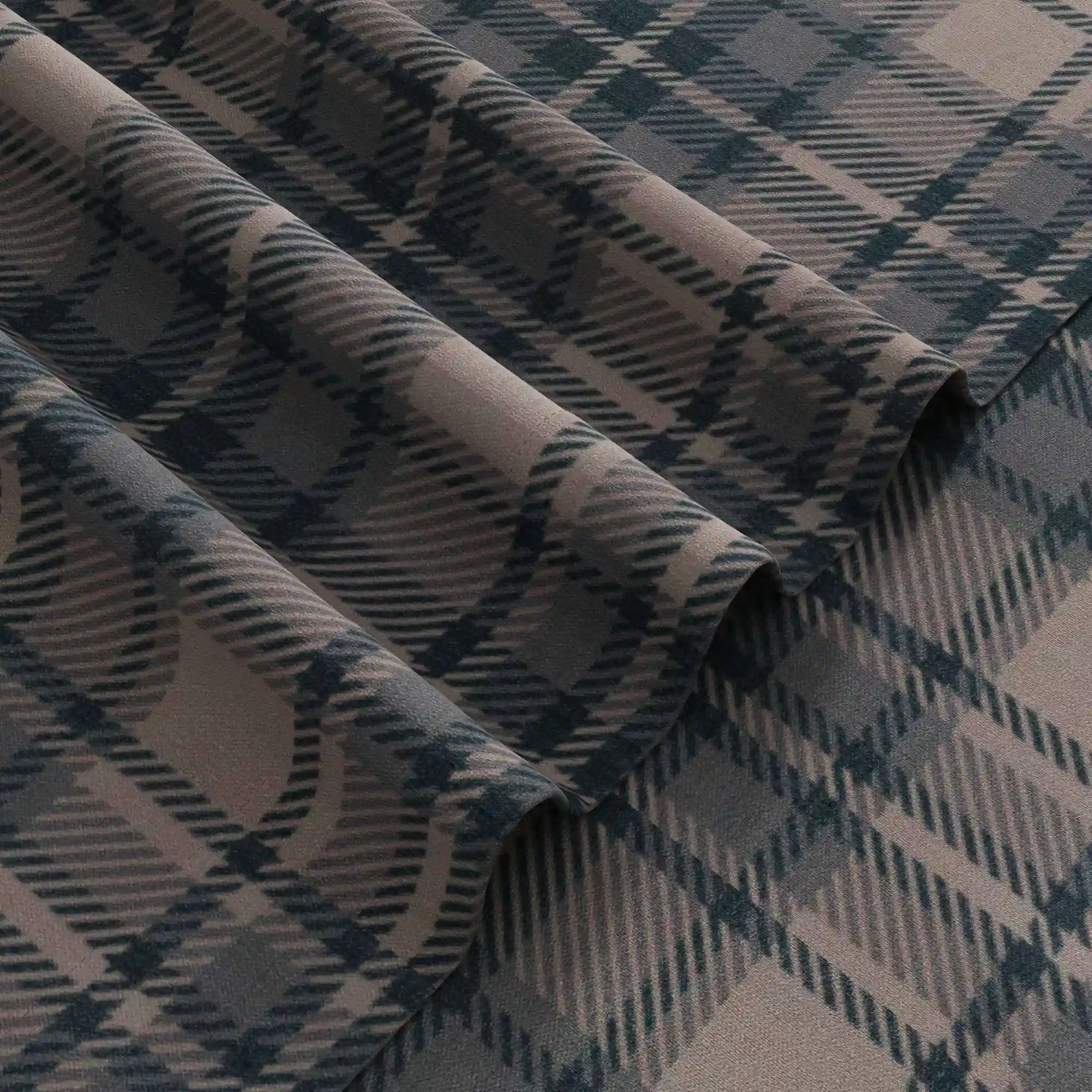 Sara Le Linen Raisin Plaid Print Pinch Pleat Curtain Unlined - Image 4