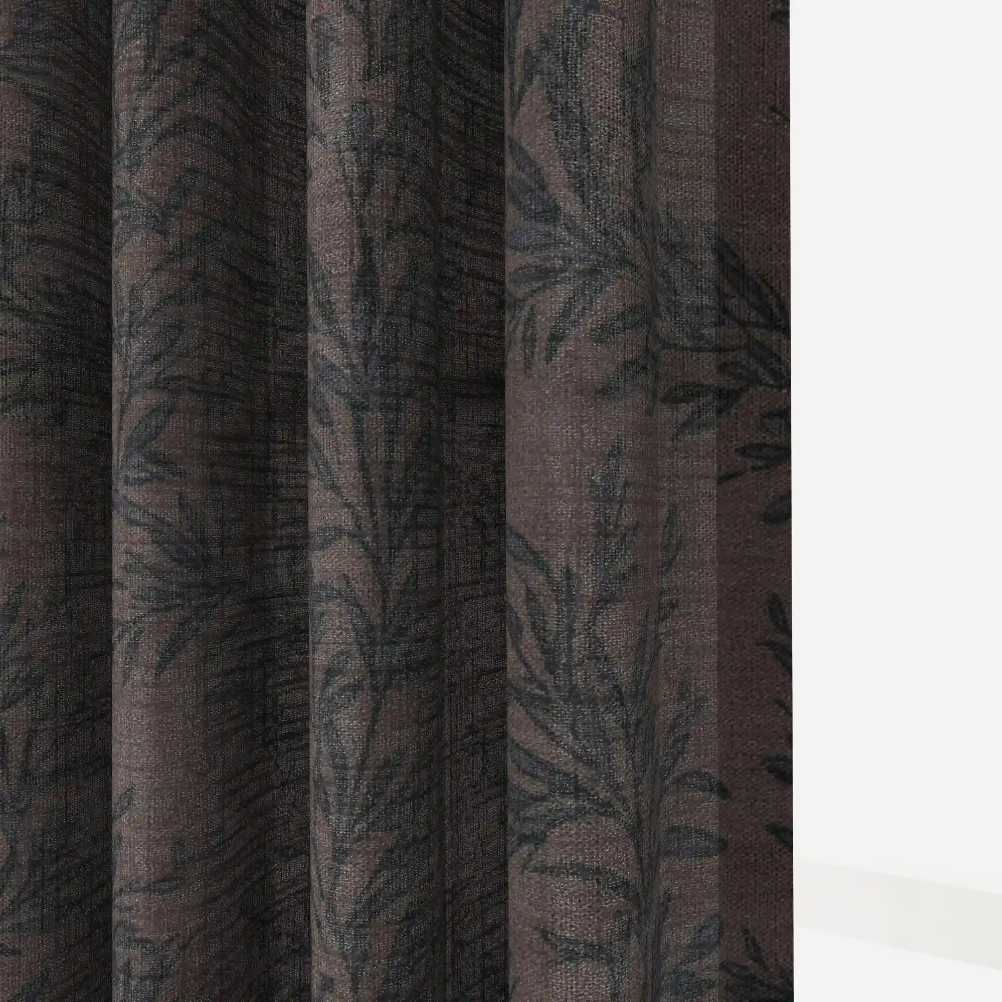 Sara Le Linen Wine Leaves Print Pinch Pleat Curtain Unlined - Image 3