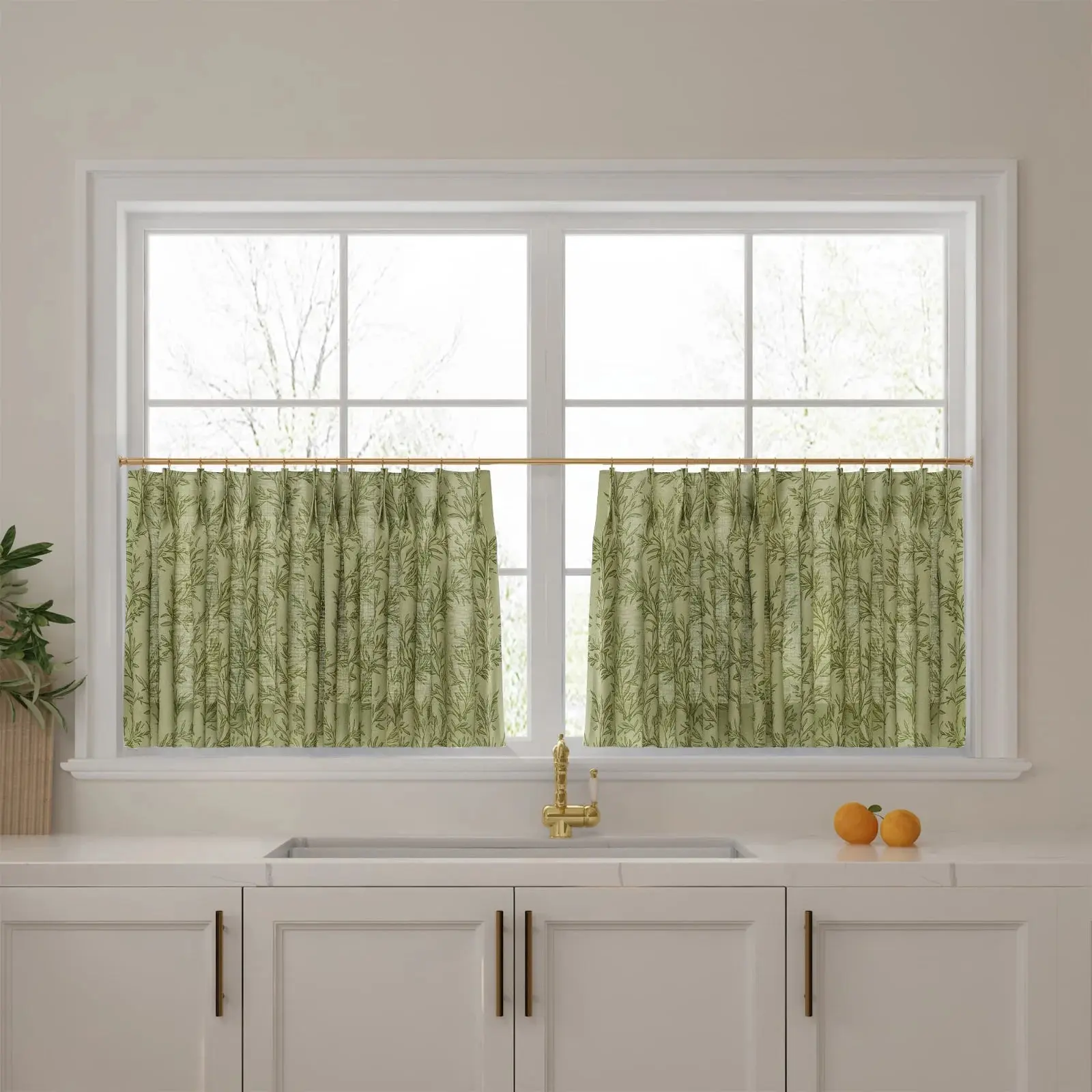 Sara Le Print Linen Pleated Cafe Curtains - Image 37