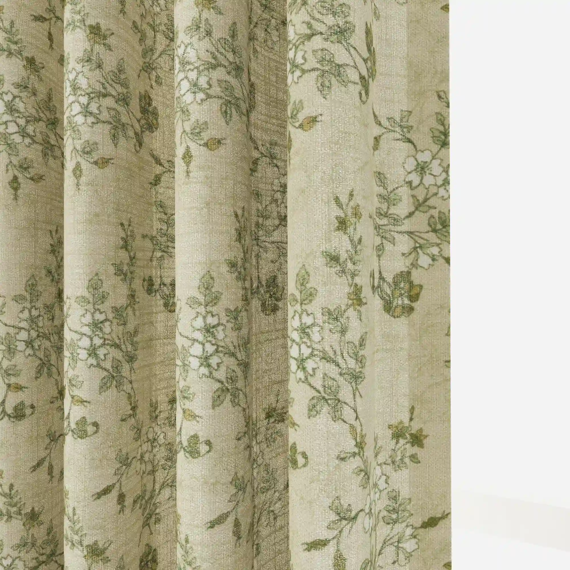 Sara Le Vintage Linen Floral Print Pinch Pleat Curtain Unlined - Image 3