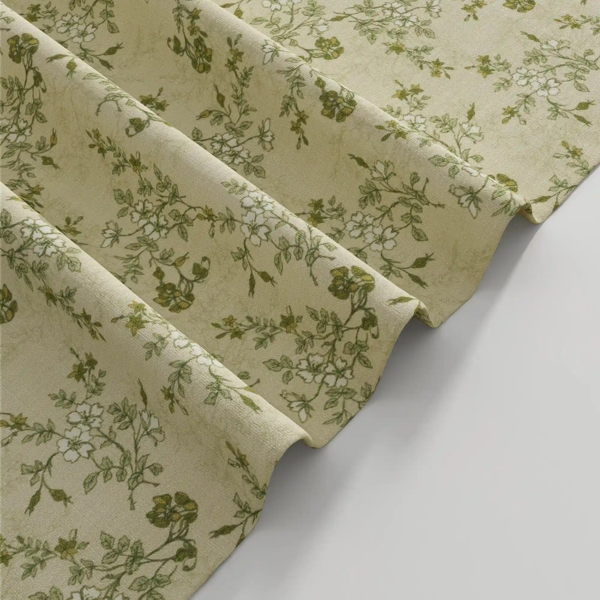 Sara Le Vintage Linen Floral Print Pinch Pleat Curtain Unlined - Image 5