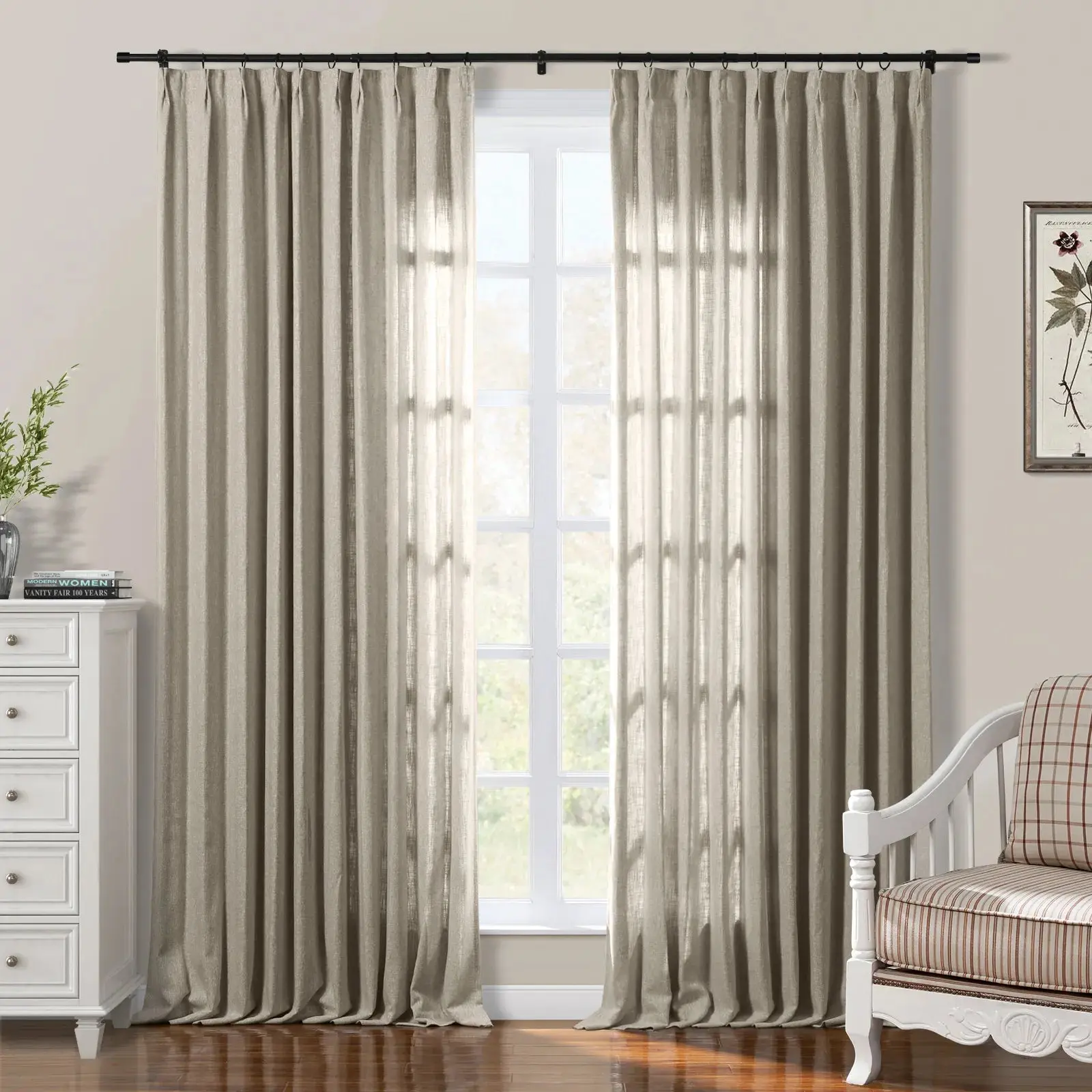Sarai Textured Metallic Cotton Blend Curtain Pleated - Image 21
