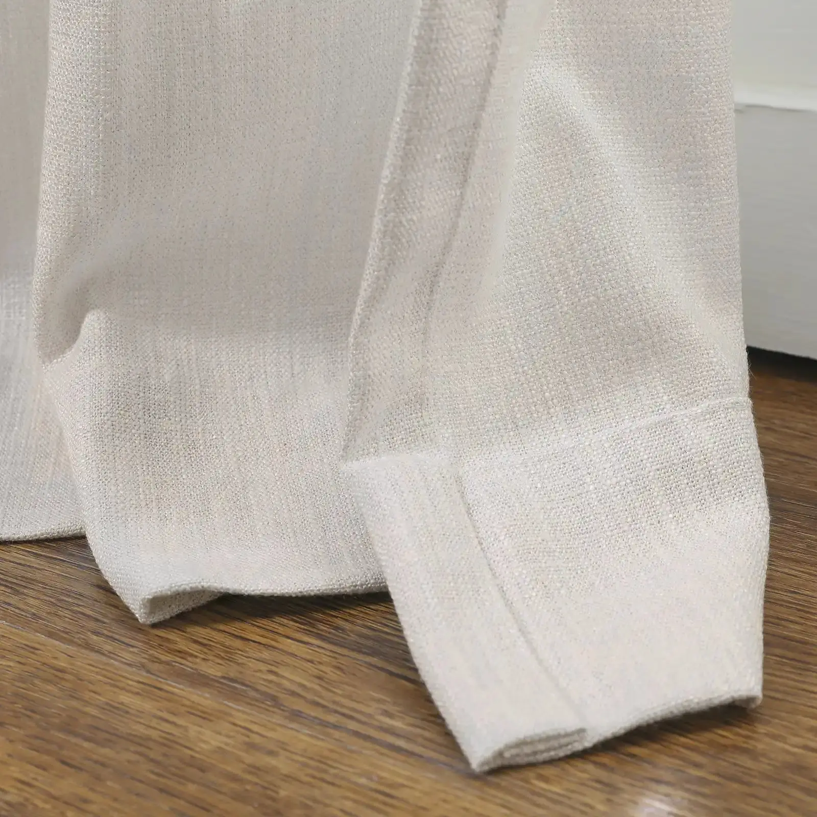 Sarai Textured Metallic Cotton Blend Curtain Pleated - Image 31