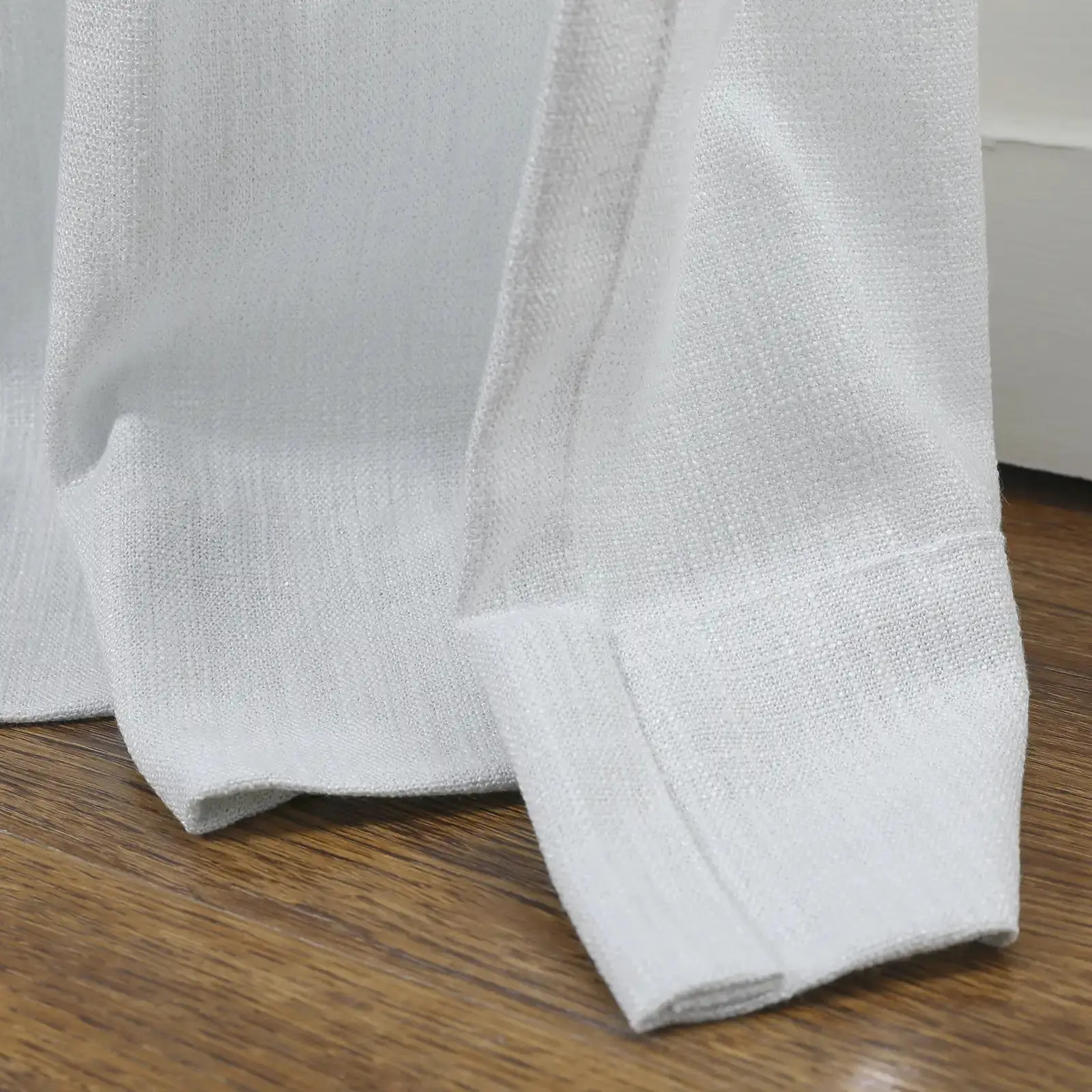 Sarai Textured Metallic Cotton Blend Curtain Pleated - Image 49