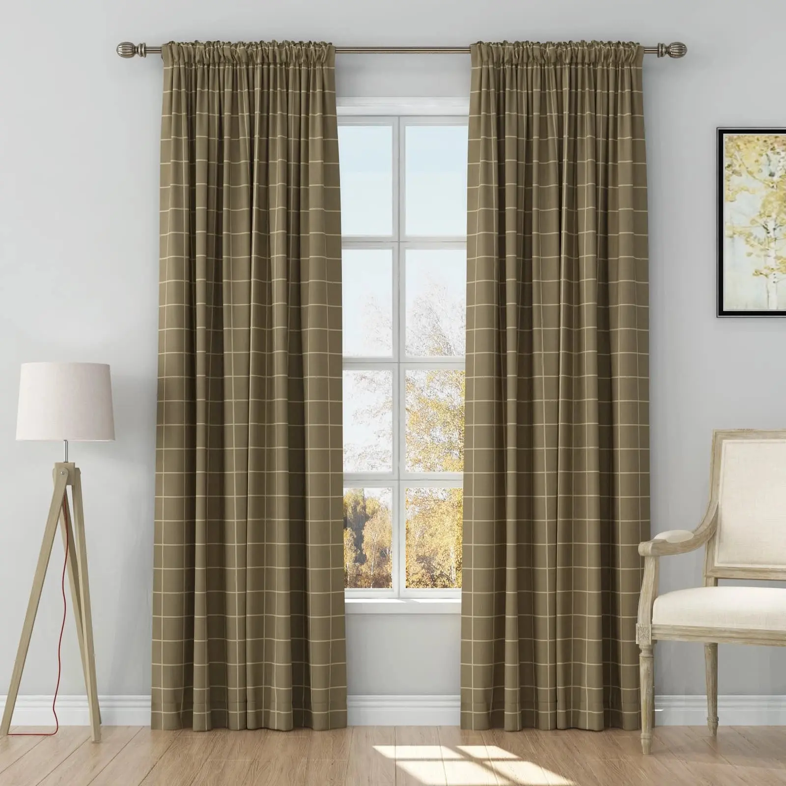 Stefana Silber Print Linen Curtain Drapery Soft Top - Image 27