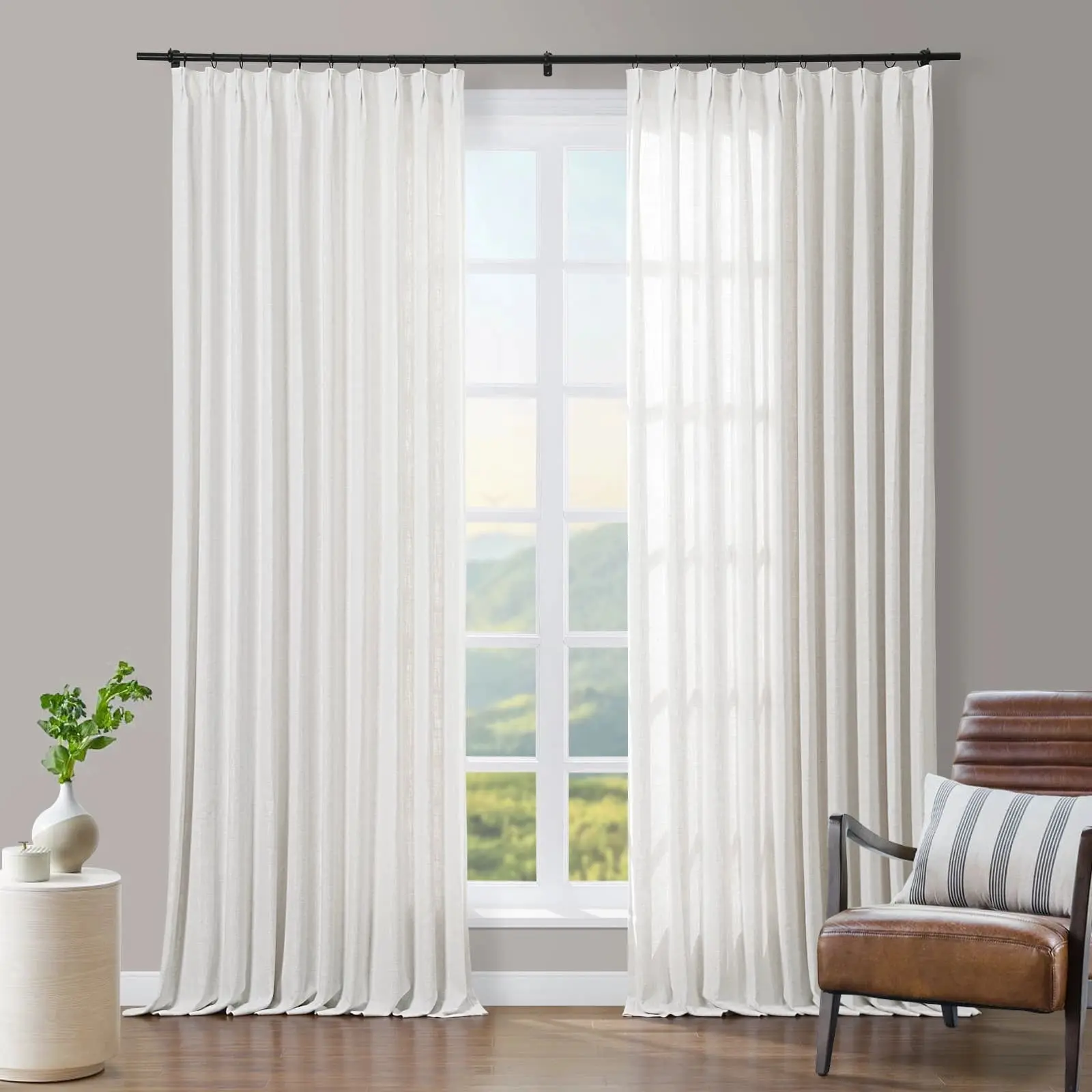 Tia Custom Linen Curtain Pleated - Image 4