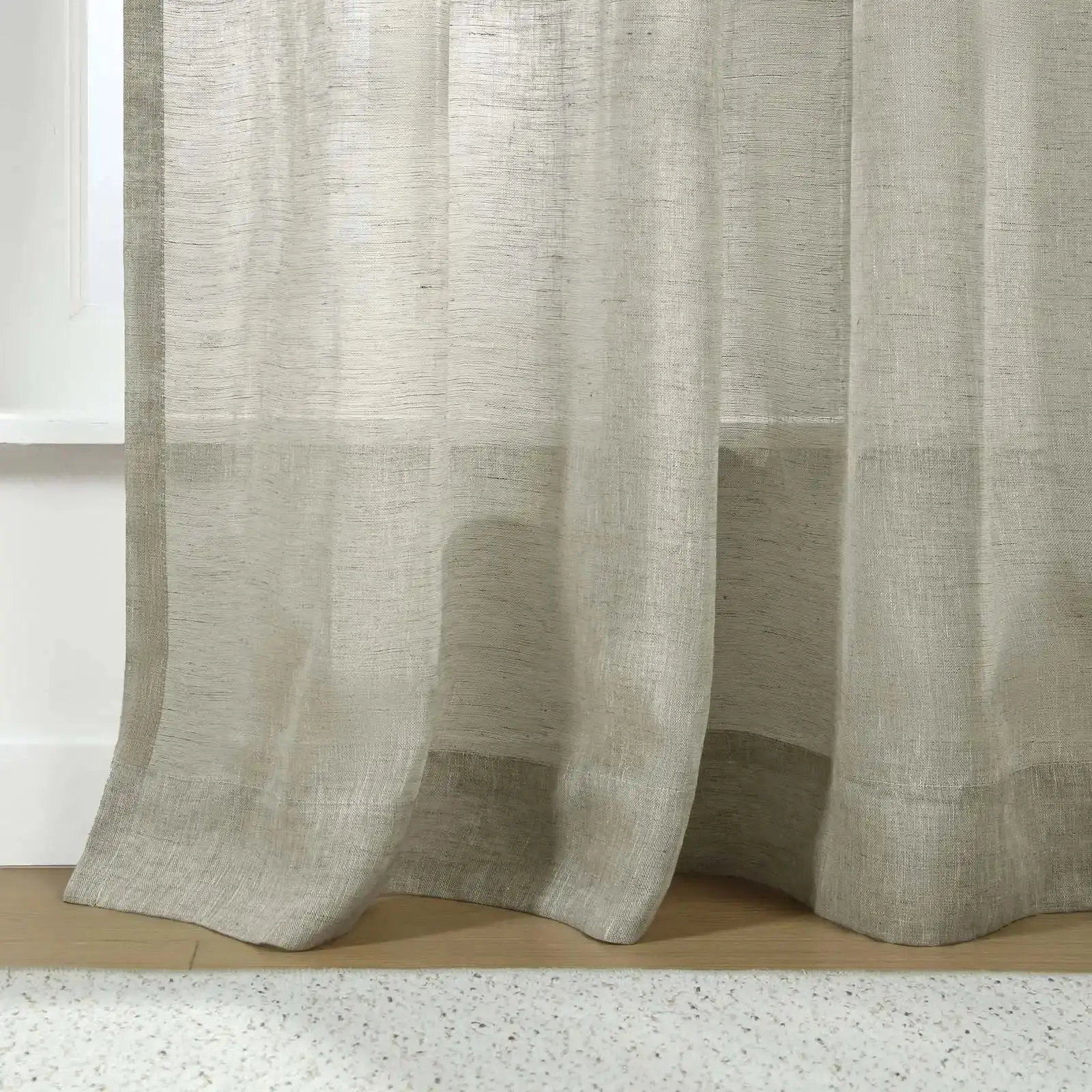 TWOPAGES Joy™ 100% European Flax Linen Sheer Curtain Soft Top - Image 11