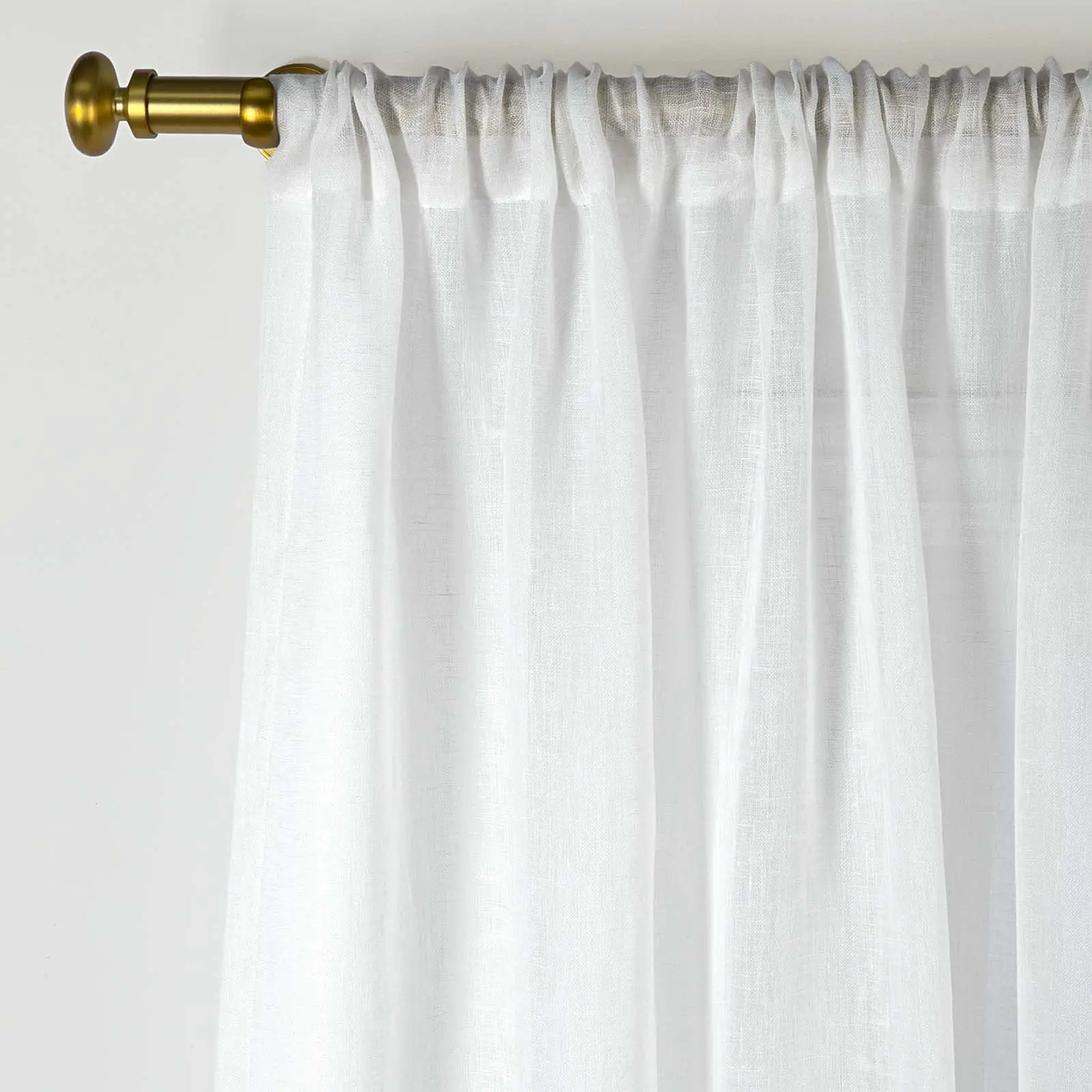 TWOPAGES Joy™ 100% European Flax Linen Sheer Curtain Soft Top - Image 4