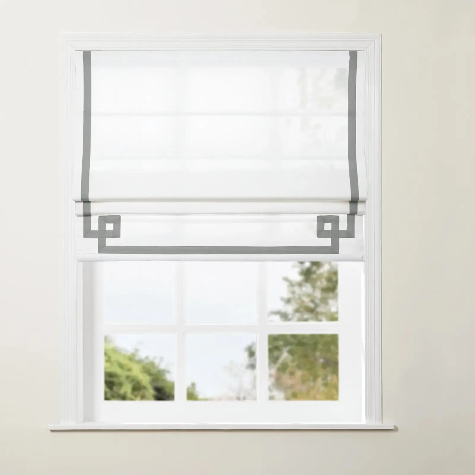 Tyrone Cordless Roman Shade with Border - Image 37