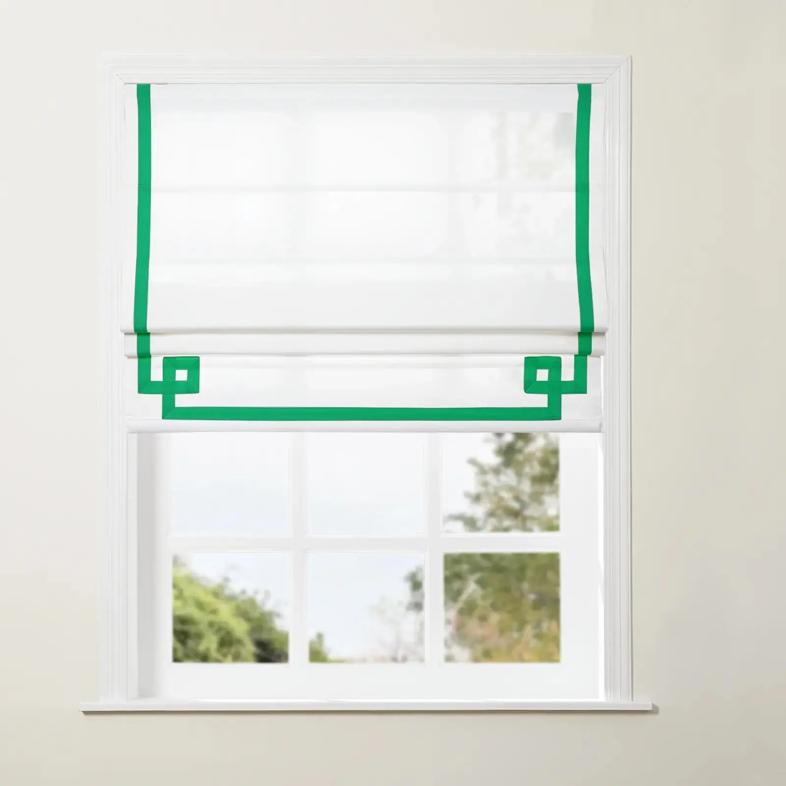 Tyrone Cordless Roman Shade with Border - Image 38