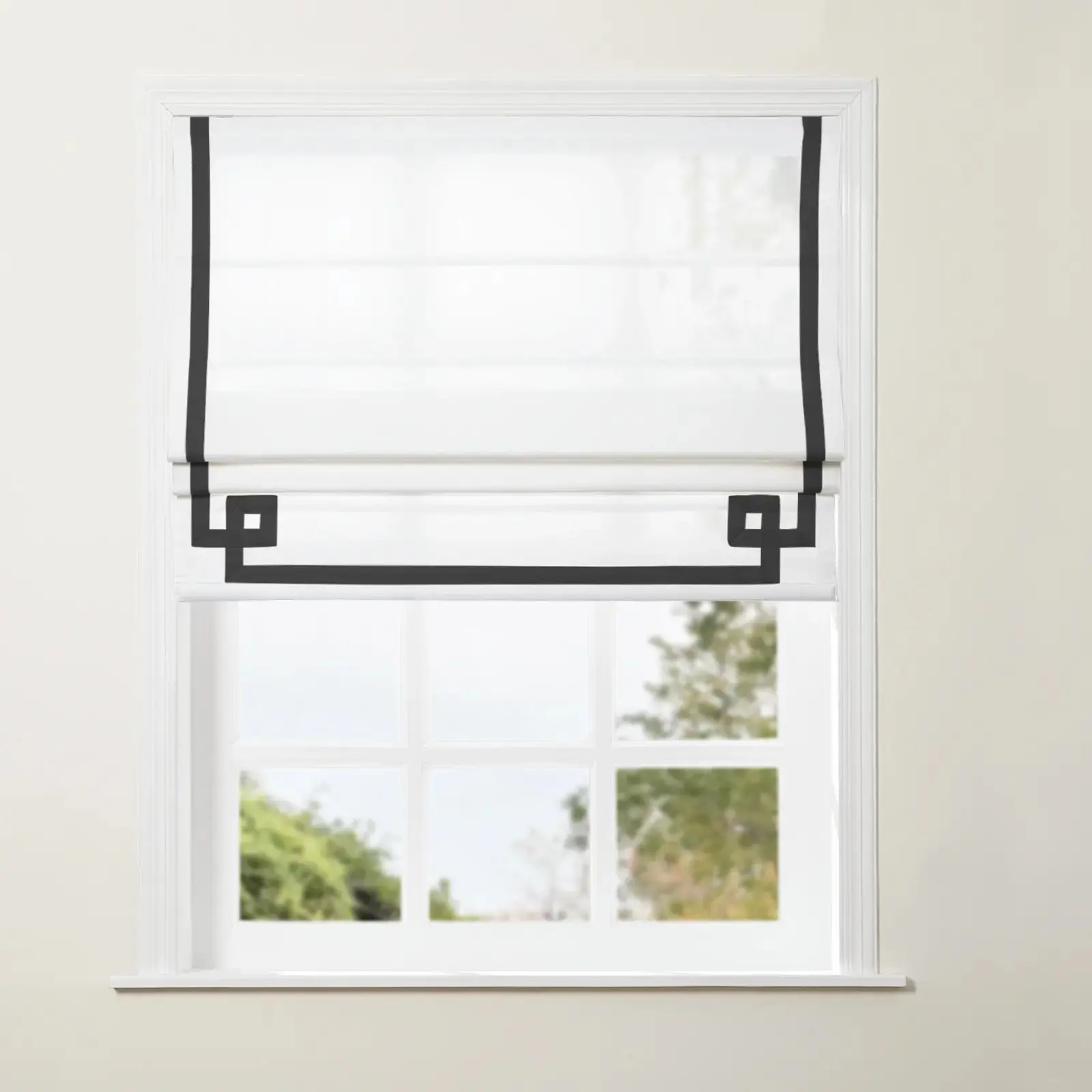 Tyrone Cordless Roman Shade with Border - Image 41