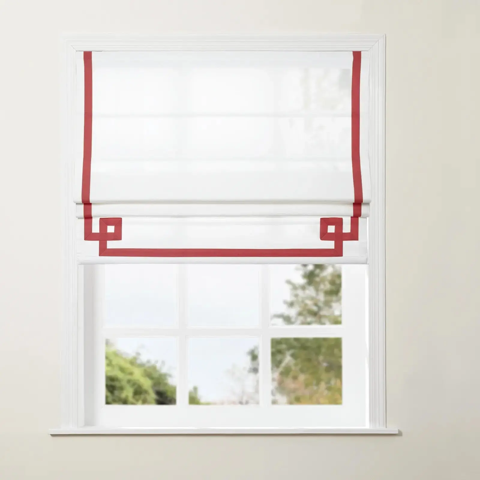 Tyrone Cordless Roman Shade with Border - Image 43