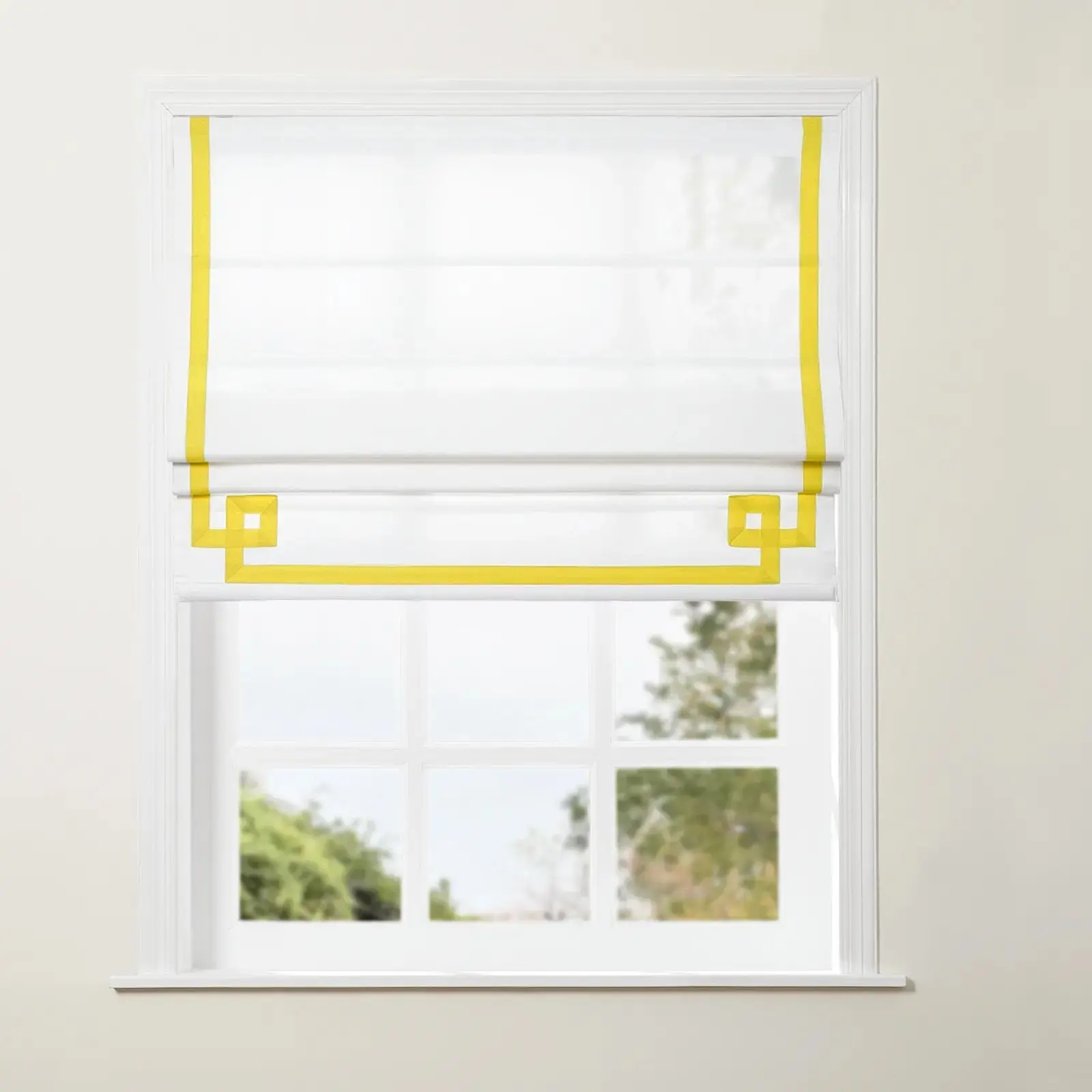 Tyrone Cordless Roman Shade with Border - Image 45
