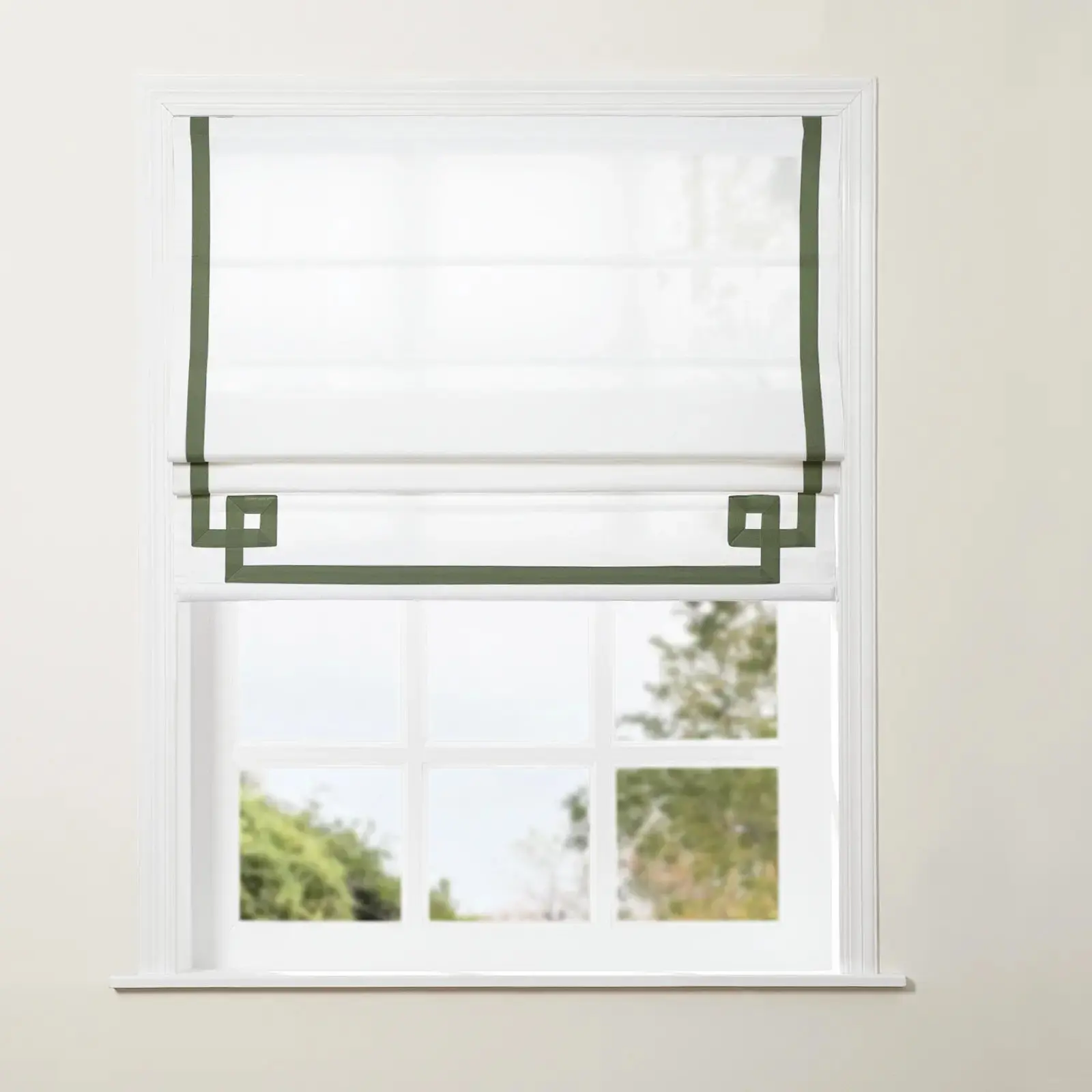 Tyrone Cordless Roman Shade with Border - Image 46