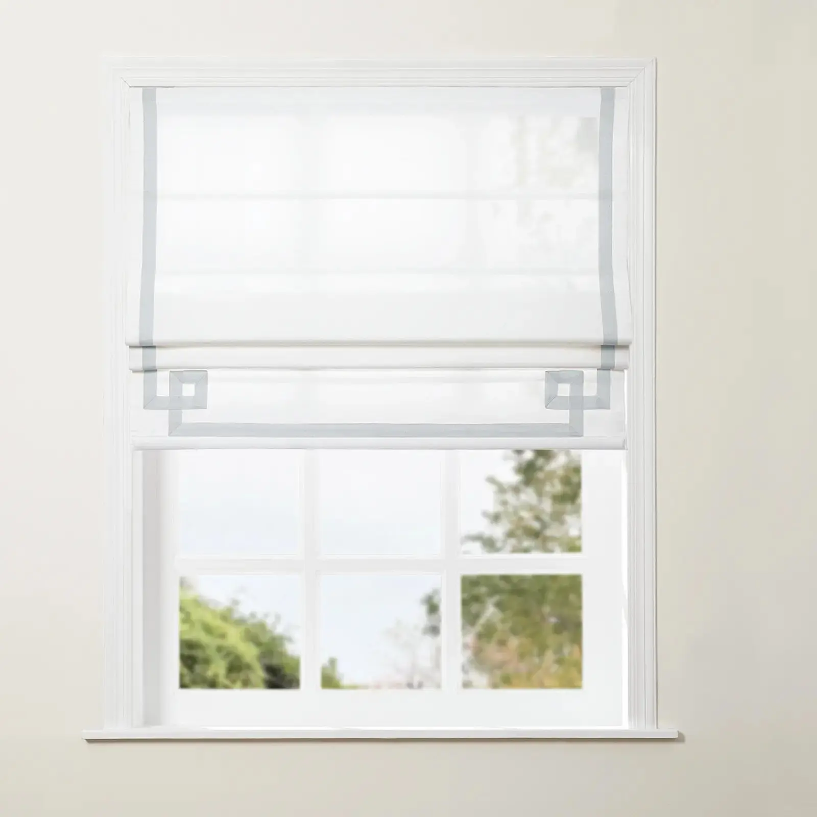 Tyrone Cordless Roman Shade with Border - Image 47