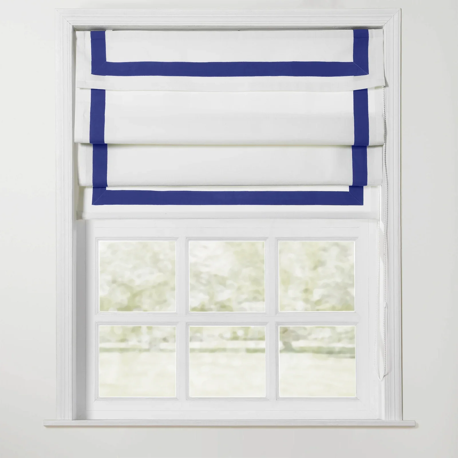 Tyrone Roman Shade with Border Cord Lift